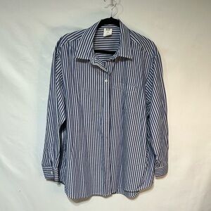 GAP Blue and White Striped Button-Down Shirt